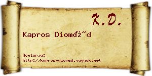 Kapros Dioméd névjegykártya